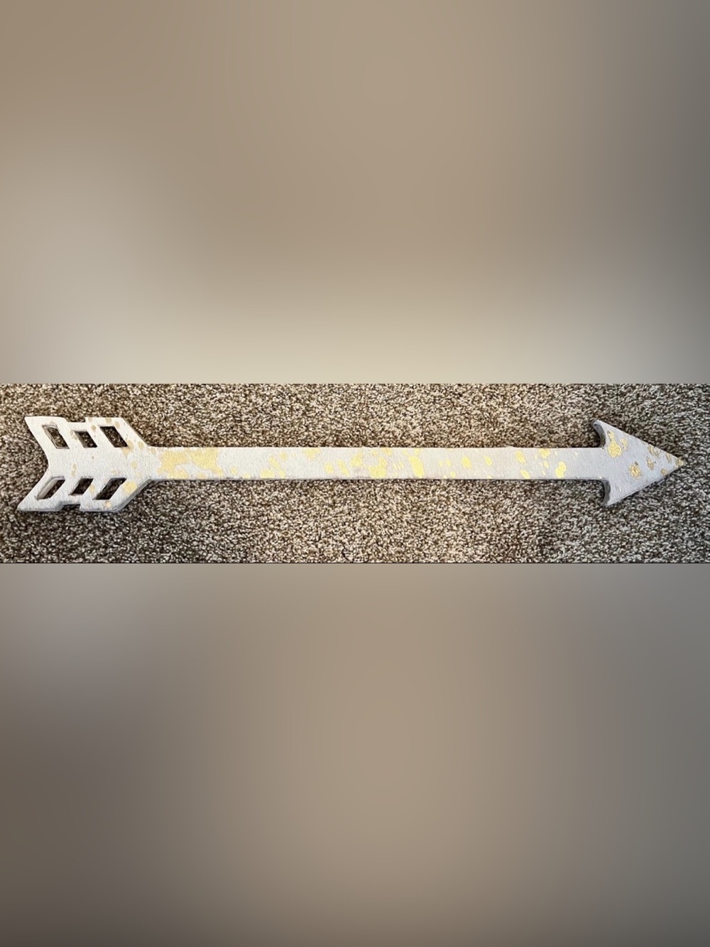 Decorative White and Gold Arrow Wall Accent - Unbranded